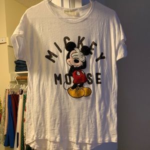 White shrt w/ Mickey Mouse Zara Disney collection
